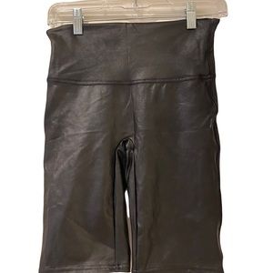 NWOT Spanx faux leather biker shorts.